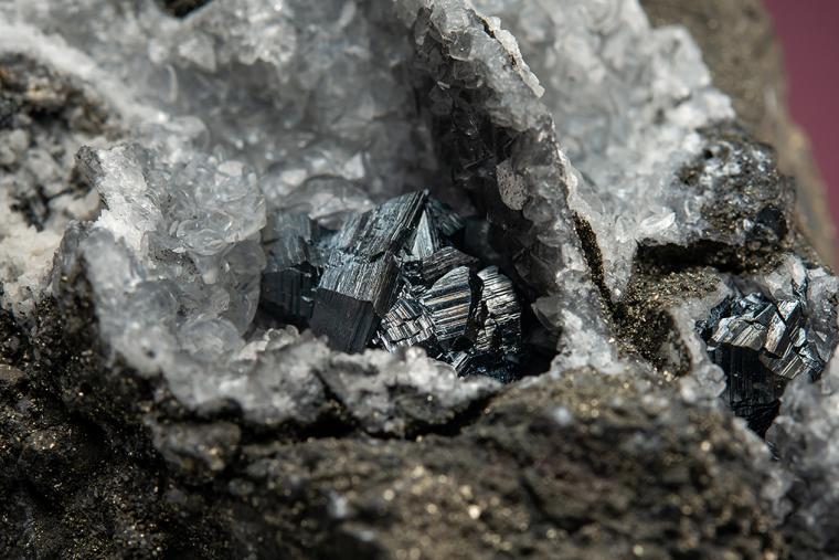 CHALCOCITE on CALCITE